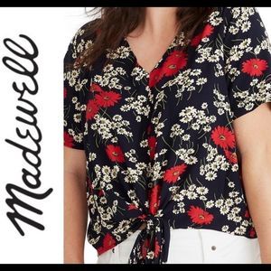 EUC Madewell Floral Hillside Daisies Crop Shirt